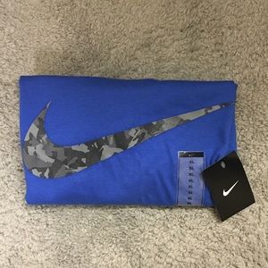 NWT Men’s XL Nike Tee | Blue w Camo Swoosh